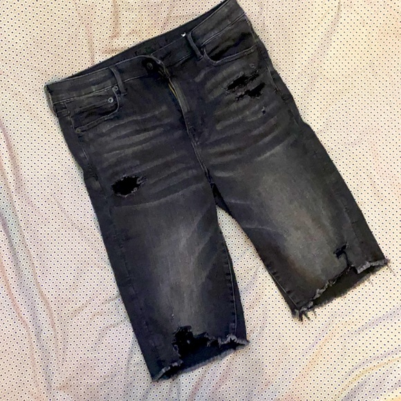 American Eagle Distressed Denim Bike Shorts - Picture 1 of 6